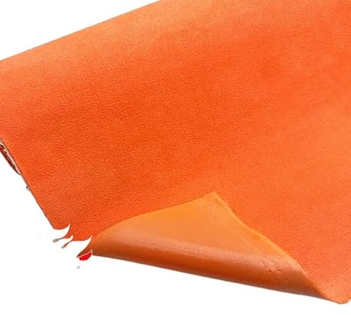 Headliner Fabric,Van Carpet Lining Thickend Self-Adhesive Suede Fabric for Upholstery Car Interior Sewing Cloth Four Sided Elastic Wearable(Orange)