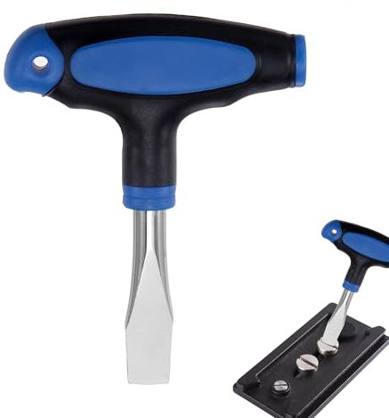1 Pc Flat Head Screwdrivers Easy to Use Ergonomic Handle Flathead Screwdriver ABS Plastic T-Bar Flat Screwdriver for Slotted Screw Used on Quick Release Plate or Camera Tripod Monopod