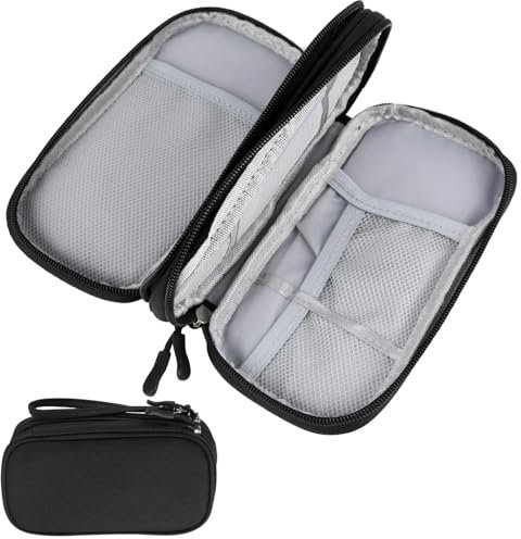 Travel Electronics Cable Organiser Bag Waterproof Double-Layer Gadget Bags for Cables Portable 3 Layers All-in-One Accessories Storage Case for Men Women Power Bank University 8.5 x 5 Inch