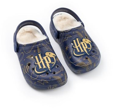 Harry Potter Girls Navy Logo Fur Lined Clogs | Soft Lining for Comfort | Casual Wear for School & Play | Movie Themed Footwear Merch