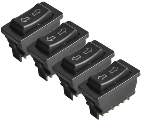 Yhenlovtt 4 Stück 5-poliges Auto für Wippschalter für Power-Türverriegelung, DC 12V 20A, Ersatz für 12V Fahrzeuge, OEM 153-01