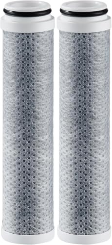 Cobbe 2 Pack Replacement Filters for Shower Head - Filters Over 99% of Chlorine - 2.0 Carbon Shower Head Filter System - Water Softener Filters Beads for Hard Water - Reduces Dry Itchy Skin