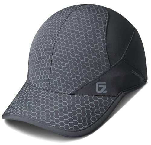 GADIEMKENSD Sport Cap,Soft Brim Lightweight Waterproof Running Hat Breathable Baseball Quick Dry Cooling Portable Sun Hats for Men Performance Workouts and Outdoor Activities Dark Grey