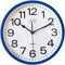 JVD HP683.3 Wanduhr Quarz analog blau leise ohne Ticken rund