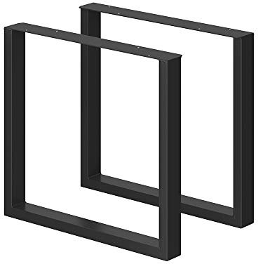 Vicco Pieds de Table, Noir, 80 x 72 cm Carré