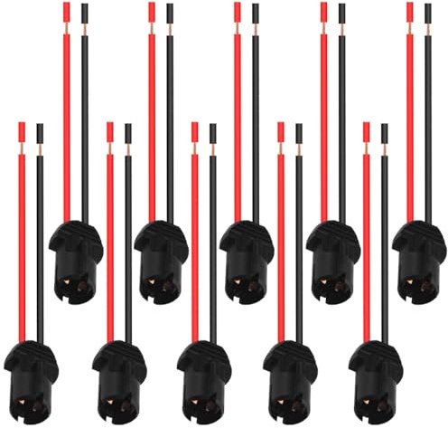 WMYCONGCONG Lot de 10 douilles femelles pré-câblées pour ampoules LED T10 194, adaptateurs de remplacement pour ampoules LED