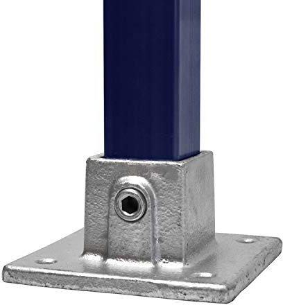 KLEMP Fussplatte Quadratische Rohrverbinder 40x40 mm Vierkantrohre Temperguss Typ 10S-40x40 mm