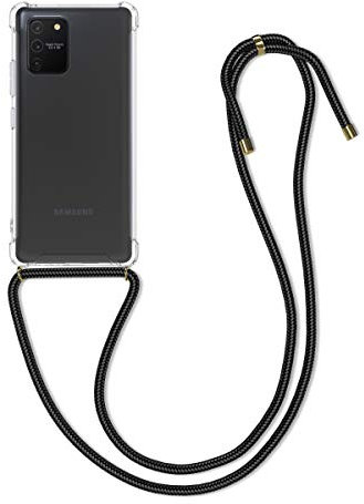 kwmobile Necklace Case kompatibel mit Samsung Galaxy S10 Lite Hülle - Silikon Cover mit Handykette - Band Handyhülle Schwarz Transparent