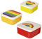 Puckator Somewhere Rainbow Reusable Lidded Snack Pot Lunch Box Set of 3, BPA Free PVC, Work School Travel Home, Large 5.5x11.5x11.5cm Medium 4.5x10x19cm Small 4x8.5x8.5cm