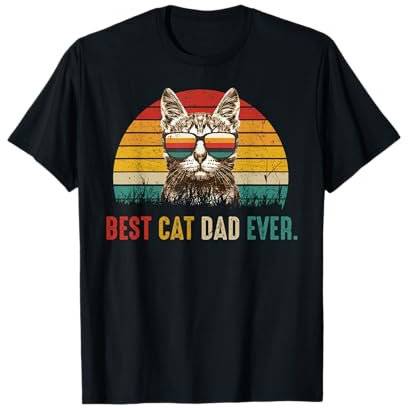 Best Cat Dad Ever Tshirt - Cute Vintage Best Cat Dad ever T-Shirt