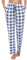 Vlazom Pantalon de Pyjama Femme Bas de Pyjama Femmes à Carreaux Pantalon de Nuit avec Poches，Bleu，XXL