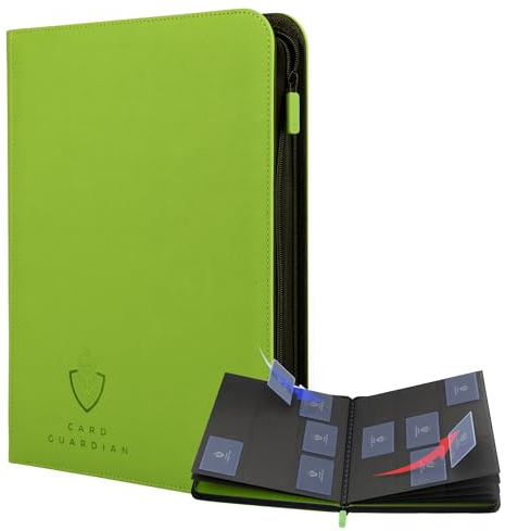 Card Guardian – Premium Sammelkarten Album mit Reißverschluss – 360 Kartenplätze – 9-Pocket TCG Binder für Sammelkarten, MTG, Yu-Gi-Oh!, One Piece & Sportkarten (Limegrün)