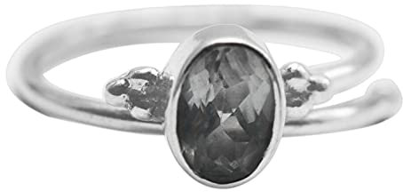 Meadows Fine Jewelry 925 Sterling Silver Clear Quartz Gemstone 2.03 g Ring Size 6.5 US Ring Jewelry Crystalcraftindia