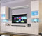 Furnitech Ensemble Meuble TV Mural Suspendu Salon – Meuble Salon Design Moderne avec colonnes, vitrines et rangements – Mobilier sans éclairage LED (Future 68/HG/W/2 1B)