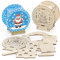 Baker Ross FC264 Schneekugel Teelichthalter Bastelset aus Holz - 3er Pack, Holzteelichthalter für Kinder zum Basteln und Bemalen, Weihnachtsbastelsets