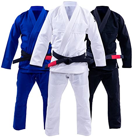 Progress Jiu Jitsu Academy Gi | Kimono BJJ ligero con cinturón blanco gratis | Kimono BJJ para hombres y mujeres | Kimono Jiu Jitsu resistente a roturas para entrenamiento y competición | Kimono para