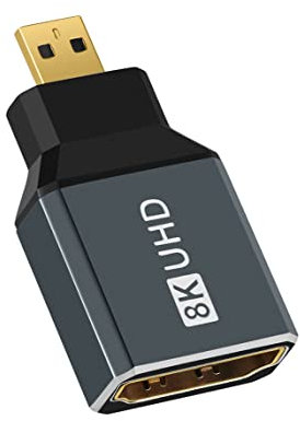 Twozoh Adaptateur Micro HDMI 8K 2.1 (1 Paquet), Adaptateur Micro HDMI Mâle vers HDMI Femelle Standard 8K@60Hz, 4K@120Hz, 2K@240Hz