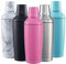 FABV Gift Ready Cocktail Shaker with Jigger Spirit Measure Lid - 600ml Vacuum Insulated Stainless Steel Shaker - Cocktail Mixer with Built-in Strainer (Aurora Pink)