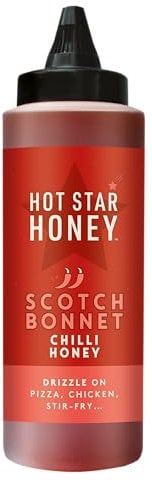 Hot Star Honey Scotch Bonnet Chilli Sauce – Handcrafted Sweet Chilli Honey Sauce – 100% Natural, No Additives – Perfect for Chicken, Pizza, Pasta, Steak & Noodles – Made in UK – 340g