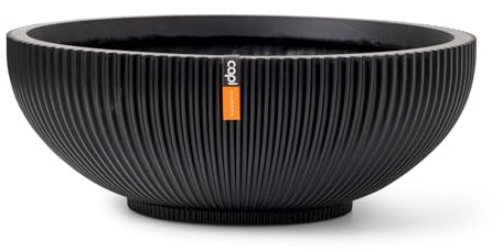 Capi Europe - Schale Groove Black & Gold - 40x15 - Schwarz - Blumentopf für drinnen - CAPI Indoor - BGVBL037