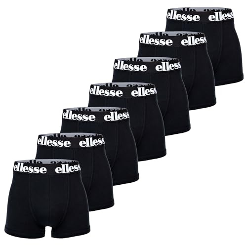 Ellesse Herren Boxer Shorts, 7er Pack - Yema Boxershorts, Logobund, Ohne Eingriff, Cotton Stretch