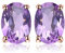 JewelryPalace Oval 1.4ct Echt Amethyst Solitär Ohrstecker Silber 925 Damen Gelbgold, Lila Stein Schmuck Set, Ohrringe Silber Edelstein Mädchen, Ohrstecker Silber Schmuck Frauen Geschenk Rosegold