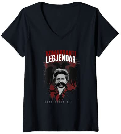Damen Adem Jashari Komandanti legjendar T-Shirt mit V-Ausschnitt