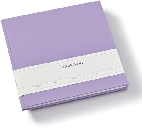 Semikolon 370074 Gästebuch - 25 x 23 cm - mit 180 blanko Seiten zum Selbstgestalten, Lesezeichen - lilac silk lila