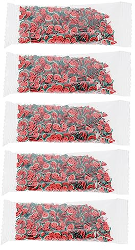 FOMIYES 5 DIY Decorative Ornaments Resin Flatback Christmas Fruit Slices Nail Art Flatback Clay Fruit Watermelon Polymer Slices Food Watermelon Nail Art Charm Polymer Clay 3D Nail Stickers