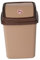 URBNLIVING 5L/20L/30L/50L Plastic Waste Management Recycling Bin Trash Can Dustbin with Swing Lid for Office, Kitchen and Bathroom (5L Brown Beige)