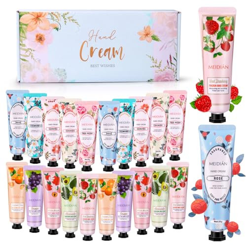 Tenuiskft Handcreme Set, 20PCS Parfümierte Feuchtigkeitsspendend Handcreme Fußcreme, Geschenkset für Frauen Männer, Trockene Rissige Hände Füße, Pflegecreme zu Geburtstag, Weihnachten, Neujahr