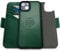 dreem Fibonacci wallet case compatible with iPhone 15 Plus / 2-in-1 shockproof case and detachable vegan leather folio, MagSafe compatible, RFID protection [Green]