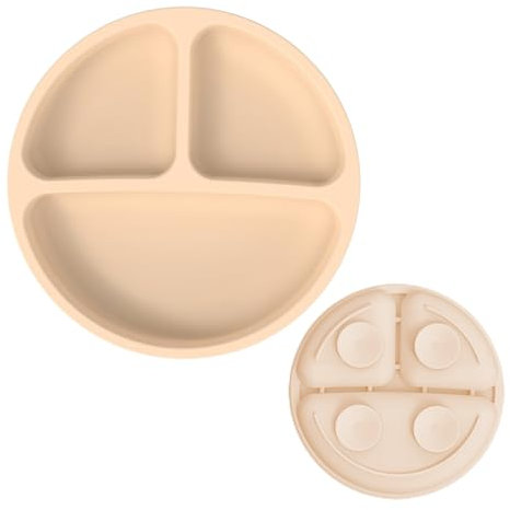 Platos de bebé de silicona sin BPA con ventosa - Platos de bebé y niño pequeños resistentes y partidos para niños de todas las edades