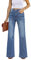 Roskiky Jeans da donna, larghi, a vita alta, elasticizzati, da donna, blu baia, L