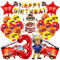 GAROMIA Feuerwehr Deko Kindergeburtstag 3 Jahre 52 Stück Feuerwehr Geburtstag Deko Set Feuerwehrmann Luftballons Tortendeko Feuerwehr Banner Deko 3 Jahre kindergeburtstag Party Dekoration