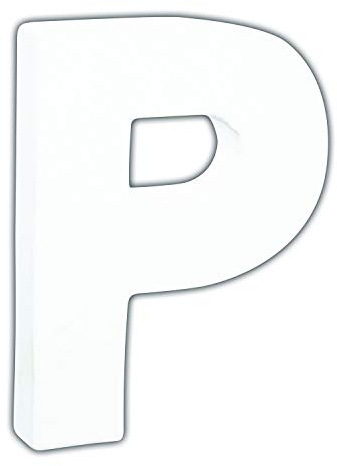 Décopatch AC745Cpack 5x Buchstabe P aus Pappmaché 15x10,5x12cm Weiß