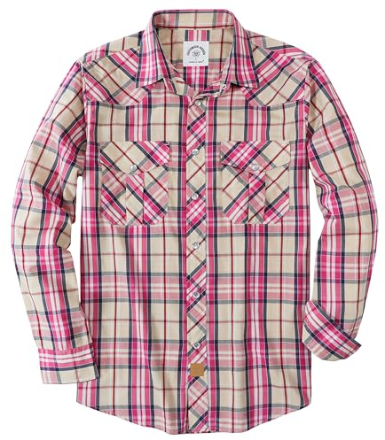 Dubinik®Chemise Cowboy Homme Manches Longues Western Casual Vintage Bouton Pression