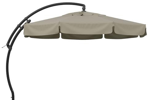 Sun Garden Easy Sun TM Ampelschirm 350 cm | rund | Aluminium Anthrazit | 100% Olefin (ca. 190 g/m²) | 360° drehbar | Öffnung mit Kurbel | Bezug in Beige B054