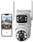 BEENOZO 3K 4MP Cámara de vigilancia WiFi exterior con doble objetivo, 2,4/5Ghz 360° PTZ, detección humana seguimiento automático visión nocturna color audio bidireccional, 6 X zoom híbrido