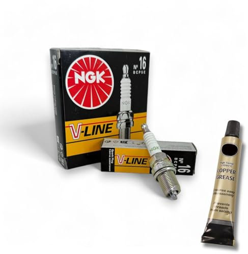 4x Zündkerzen V-Line passt für Renault Clio I 1.2/1.4 Bj. 1990-1998 + Kupferfett