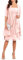 Robes de mère de la mariée avec veste 2 pièces mi-manches longueur genou en mousseline de soie robe mère marié, rose, 48 plus