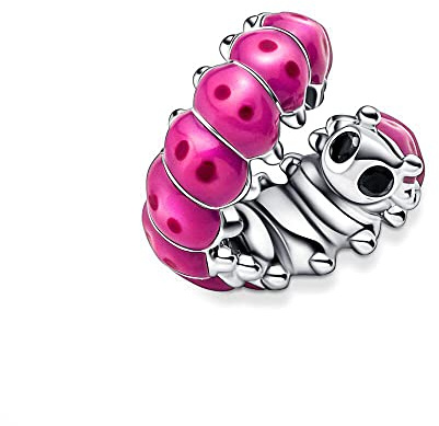 Wedanor Charmes Belle chenille bouclée pour Bracelets - Charms de Perles ajourées en Argent Sterling 925, charmes de Coeur d'amour pour Bracelets et Colliers pour Femmes