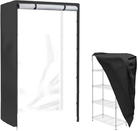 Meindin Wasserdichte Abdeckung für Außenregal, Stahl-Kleiderbügel-Abdeckung, 182 x 45 x 91 cm, Staubschutz, Regalabdeckung, robuste Lagerregalabdeckung für Garten, Lager, Garage