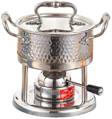 OYWEHECE Kleiner Hot Pot Heißer Topf Aufblasbarer Gasherd, Buffet-Server und Wärmer-Set, tragbarer Edelstahl-Ofen für Parteien Restaurant Camping,C