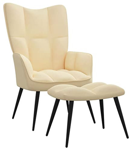 qohoio Relaxsessel mit Hocker Relax Sessel Relaxsessel Wohnzimmer Sessel Mit Hocker Sessel Wohnzimmer Cremeweiß Samt