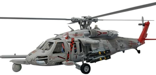ControlCraze F09-H SH60 Seahawk RC Helicopter with Camera, Yu Xiang 2.4G 8CH Remote Control Aircraft, Dual Brushless Wingless, 6G/3D Stunt Copter Model for Adults-1:47 Scale (RTF Version/Grey-red)