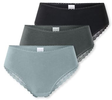 Schiesser Damen 3 PACK Brazilian Slip Unterwäsche mit Spitze - Modern Multipacks