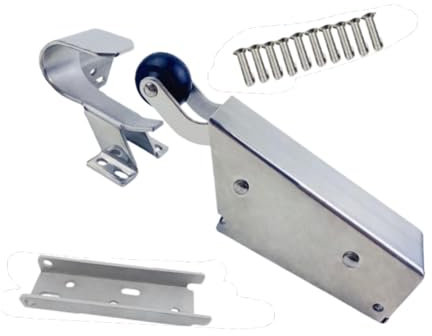 Chiudiporta per conservazione frigorifera, in acciaio inox, chiusura automatica, funzionamento silenzioso e regolare, hardware durevole per porte scorrevoli e a filo (molla)