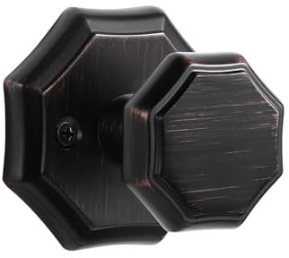 SORWDUERM 2 Pack Oil Rubbed Bronze Passage Door Knobs Octagonal Interior Closet Hallway Interior Vintage Door Knob