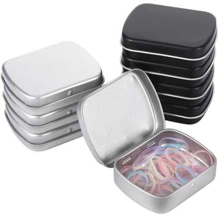 8 Stück blechdosen mit deckel,Metalldosen mit Deckel,kleine Metalldose Keksdose Metall für Süßigkeiten Kleinen Gegenständenrechteckige,Blechdosen für DIY Home Storage (schwarz und Silber),60*45*15mm